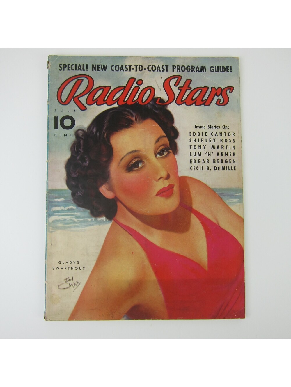 Radio Stars Magazine Gladys Swarthout Cover Earl Christy Vintage July 1937 RARE